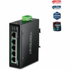 TRENDnet 5-Port Hardened Industrial Unmanaged Gigabit Switch; TI-PG50; 10/100/1000Mbps; DIN-Rail Switch; 4 x Gigabit PoE+ Ports; 1 x Gigabit Port; Gigabit Ethernet Network Switch; Lifetime Protection - 5-Port Industrial Gigabit PoE + DIN-Rail Switch