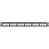 Panduit 24-Port Flush Mount Modular Patch Panel, 1 RU. - 24 Port(s) - 1U High - Black - 19" Wide - Flush Mount