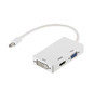 Axiom 3-in-1 Mini DisplayPort to HDMI, VGA and DVI Video Adapter - DVI/HDMI/Mini DisplayPort/VGA A/V Cable for Audio Device, Video Device, Notebook, Tablet, iMac, MacBook Pro - First End: 1 x Mini DisplayPort 1.1a Digital Audio/Video - Male - Second 