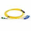 Axiom MPO Female to 4 LC Singlemode 9/125 Fiber Breakout Cable 15m - TAA Compliant - 49.21 ft Fiber Optic Network Cable for Network Device - First End: 8 x MTP/MPO Network - Female - Second End: 4 x LC Network - Male - Plenum, OFNP - 9/125 µm - Yello