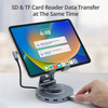 SIIG USB-C Multitask Hub Stand Holder - Tablets/Phones Stand - HDMI 4K60Hz - PD 100W - 2xUSB-A/USB-C 5Gbps - SD/Micro SD- 3.5mm Headset - Fits up to 13" Tablets/Phones and works with USB-C (DP Alt-mode) or Thunderbolt 3 & 4 devices - SD & Micro SD ca