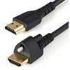 StarTech.com 2m(6ft) HDMI Cable with Locking Screw, 4K 60Hz HDR High Speed HDMI 2.0 Cable with Ethernet, Secure Locking Connector, M/M - 2m (6.6ft) HDMI 2.0 Cable with removable secure locking screw - Knurled thumbscrew for tool-less install on TV/mo