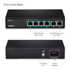 TRENDnet 6-Port Fast Ethernet PoE+ Switch, 4 x Fast Ethernet PoE Ports, 2 x Fast Ethernet Ports, 60W PoE Budget, 1.2 Gbps Switch Capacity, Metal, Limited Lifetime Protection, Black, TPE-S50 - 6-Port Fast Ethernet PoE+ Switch