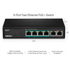 TRENDnet 6-Port Fast Ethernet PoE+ Switch, 4 x Fast Ethernet PoE Ports, 2 x Fast Ethernet Ports, 60W PoE Budget, 1.2 Gbps Switch Capacity, Metal, Limited Lifetime Protection, Black, TPE-S50 - 6-Port Fast Ethernet PoE+ Switch