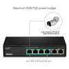 TRENDnet 6-Port Fast Ethernet PoE+ Switch, 4 x Fast Ethernet PoE Ports, 2 x Fast Ethernet Ports, 60W PoE Budget, 1.2 Gbps Switch Capacity, Metal, Limited Lifetime Protection, Black, TPE-S50 - 6-Port Fast Ethernet PoE+ Switch