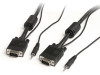 StarTech.com 6 ft Coax High Resolution Monitor VGA Cable w/ Audio - HD15 M/M - Make VGA video and audio connections using a single, high quality cable - 6ft vga cable - 6ft vga video cable - 6ft vga monitor cable -6ft hd15 to hd15 cable