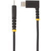 StarTech.com 6ft (2m) Durable USB-C to Lightning Cable, Right-Angled Heavy Duty USB Type-C to Lightning Charging/Sync Cord - 6ft USB Type-C to right angle Lightning charging cable for convenient peripheral connection - MFi Certified - Durable USB 2.0
