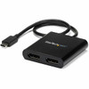 StarTech.com USB-C to Dual DisplayPort 1.2 Adapter, USB Type-C Multi-Monitor MST Hub, Dual 4K 30Hz DP Display Extender/Splitter, Windows - USB Type-C Multi-Monitor adapter drives dual4K 30Hz or 1080p 60Hz DisplayPort displays in extended/mirrored mod