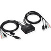 TRENDnet 2-Port 4K DisplayPort 1.2 KVM Switch with Audio, 4K UHD (3840 x 2160@60Hz), 3.5mm Speaker/Microphone, USB 2.0, Integrated Cables, Black, TK-220DPI - 2 Computer(s) - 1 Local User(s) - 3840 x 2160 - 4 x USB - 3 x DisplayPort