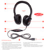Califone 1017IMUSB NeoTech USB Headset with Califuff Braided Cord And Volume Control - Stereo - USB - Wired - 32 Ohm - 20 Hz - 20 kHz - Over-the-head - Binaural - Circumaural - 6 ft Cable - Noise Reduction, Electret, Condenser, Uni-directional Microp