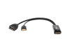 Rocstor HDMI to DisplayPort 4K@30Hz Adapter M/F - Black - 8.70" DisplayPort/HDMI/USB A/V Cable for Audio/Video Device, Camera, Computer, Blu-ray Player, Gaming Console, Projector, Monitor, Notebook, Workstation, DVD, Desktop PC - First End: 1 x 19-pi