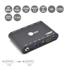 SIIG 1x4 HDMI 2.0a Splitter with Built-in & User Adjustable EDID Management - 4K 60Hz Auto Video Scaling Feature TAA Compliant