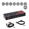 SIIG 4 Port 4K 60HZ DisplayPort 1.2 KVM Switch with USB 3.0 and Multi-Media ports - 4K 60Hz Single Display - UHD DP 1.2 USB KVM Switch with USB 3.0 Hub & Audio - 4 Port DisplayPort KVM Switch with Audio/ Hotkey / Manual Switching - 3840 x 2160 60Hz -