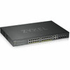 ZYXEL 24-port GbE Smart Managed PoE Switch - 28 Ports - Manageable - 4 Layer Supported - Modular - 4 SFP Slots - 476.70 W Power Consumption - 375 W PoE Budget - Twisted Pair, Optical Fiber - PoE Ports - Rack-mountable - Lifetime Limited Warranty