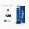 iStorage datAshur PRO 32 GB | Secure Flash Drive | FIPS 140-2 Level 3 Certified | Password protected | Dust/Water Resistant | IS-FL-DA3-256-32 - 32 GB - USB 3.2 (Gen 1) Type A - 169 MB/s Read Speed - 135 MB/s Write Speed - Blue - 256-bit AES