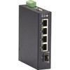 Black Box Industrial Gigabit Ethernet Switch - Extreme Temperature, 5-Port - 4 Ports - Gigabit Ethernet - 1000Base-X, 10/100/1000Base-T - 2 Layer Supported - 1 SFP Slots - Twisted Pair, Optical Fiber - DIN Rail Mountable, Wall Mountable - 1 Year Limi