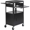 Bretford Basics CA2642DNS AV Notebook Cabinet Cart - 3 x Shelf(ves) - Locking Door - 42" Height x 24" Width x 18" Depth - Powder Coated - Steel - Black
