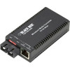 Black Box Multipower Miniature Transceiver/Media Converter - 1 x Network (RJ-45) - 1 x SC Ports - DuplexSC Port - Single-mode - 1310 nm Fiber - Fast Ethernet - 10/100Base-X, 10/100Base-T - 24.85 Mile - AC - Rack-mountable
