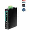 TRENDnet 6-Port Hardened Industrial Gigabit Poe+ Layer 2 Managed DIN-Rail Switch, 4 x Gigabit PoE+ 802.3at Ports, 1 x Gigabit Port, 1 x Gigabit SFP Slot, 120W Power Budget, Black, TI-PG541i - 6-Port Industrial Gigabit PoE+ Layer 2 Managed Switch