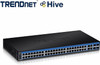 TRENDnet 52-Port Gigabit Web Smart Switch, 48 Gigabit RJ-45 Ports, 4 Shared Gigabit Ports (RJ-45 or SFP), 104 Gbps Switching Capacity, VLAN, QoS, LACP, IPv6, Lifetime Protection, Black, TEG-524WS - 52 Port Gigabit Web Smart Switch