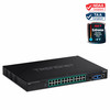 TRENDnet 26-Port Industrial Gigabit L2 Managed PoE+ Switch, TI-RP262i, 1U 19" Rackmount, 24 x Gigabit PoE+ Ports, 2 x SFP Slots (100/1000Base-FX), IP30, VLAN, QoS, 685W PoE Power Budget, Fanless - 26-Port Industrial Gigabit L2 Managed PoE+ Switch