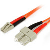 StarTech.com 1m Fiber Optic Cable - Multimode Duplex 62.5/125 - LSZH - LC/SC - OM1 - LC to SC Fiber Patch Cable - Connect fiber network devices for high-speed transfers with LSZH rated cable - 1m LC/SC Fiber Optic Cable - 1 m LC to SC Fiber Patch Cab