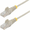 StarTech.com 6 ft CAT6 Cable - Slim CAT6 Patch Cord - Gray - Snagless RJ45 Connectors - Gigabit Ethernet Cable - 28 AWG - LSZH (N6PAT6GRS) - Slim CAT6 cable is 36% thinner than a standard CAT 6 network cable - Patch cable is tested to comply with Cat