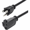 StarTech.com 20ft (6m) Power Extension Cord, NEMA5-15R to NEMA5-15P Black Extension Cord, 13A 125V, 16AWG, Computer Power Extension Cable - AC power extension cord 20ft/6m 16AWG power supply extension cable NEMA 5-15R to NEMA 5-15P connectors; 125V a