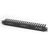 Black Box 1U 19" Horizontal Cable Manager, Finger Duct, Single-Sided, Black - Horizontal Cable Manager - Matte Black - 1U Rack Height - 19" Panel Width - Steel - TAA Compliant