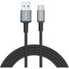 CODi 3' USB-A to USB-C Braided Nylon Charge & Sync Cable - 3 ft USB/USB-C Data Transfer Cable - First End: 1 x USB Type A - Male - Second End: 1 x USB Type C - Male - Black
