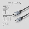 CODi 3' USB-A to USB-C Braided Nylon Charge & Sync Cable - 3 ft USB/USB-C Data Transfer Cable - First End: 1 x USB Type A - Male - Second End: 1 x USB Type C - Male - Black