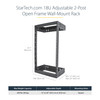 StarTech.com 2-Post 18U Heavy-Duty Wall Mount Network Rack, 19" Open Frame Server Rack with Adjustable Depth, Data Rack for IT Equipment~ - 2-Post 18U open frame network rack with adjustable depth (12-20in) - Durable heavy-duty 19" data server rack -
