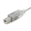 StarTech.com Clear A to B USB 2.0 Cable - USB cable - 4 pin USB Type A (M) - 4 pin USB Type B (M) - 3 ft - transparent - Connect USB 2.0 peripherals to your computer - 3ft USB Cable - USB Printer Cable - A to B USB Cable - Type A to Type B USB Cable 