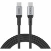 CODi 6' USB-C to USB-C Braided Nylon Charge & Sync Cable - 6 ft USB-C Data Transfer Cable - First End: 1 x USB Type C - Male - Second End: 1 x USB Type C - Male - Black