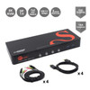 SIIG 4-Port DisplayPort 1.4 8K MST Dual Head KVM Console Switch - 4-Port DisplayPort 1.4 8K MST Dual Head KVM Console Switch allows you to control 4 DP 8K computers using one keyboard and mouse and support to separate for dual head 4K60Hz DisplayPort