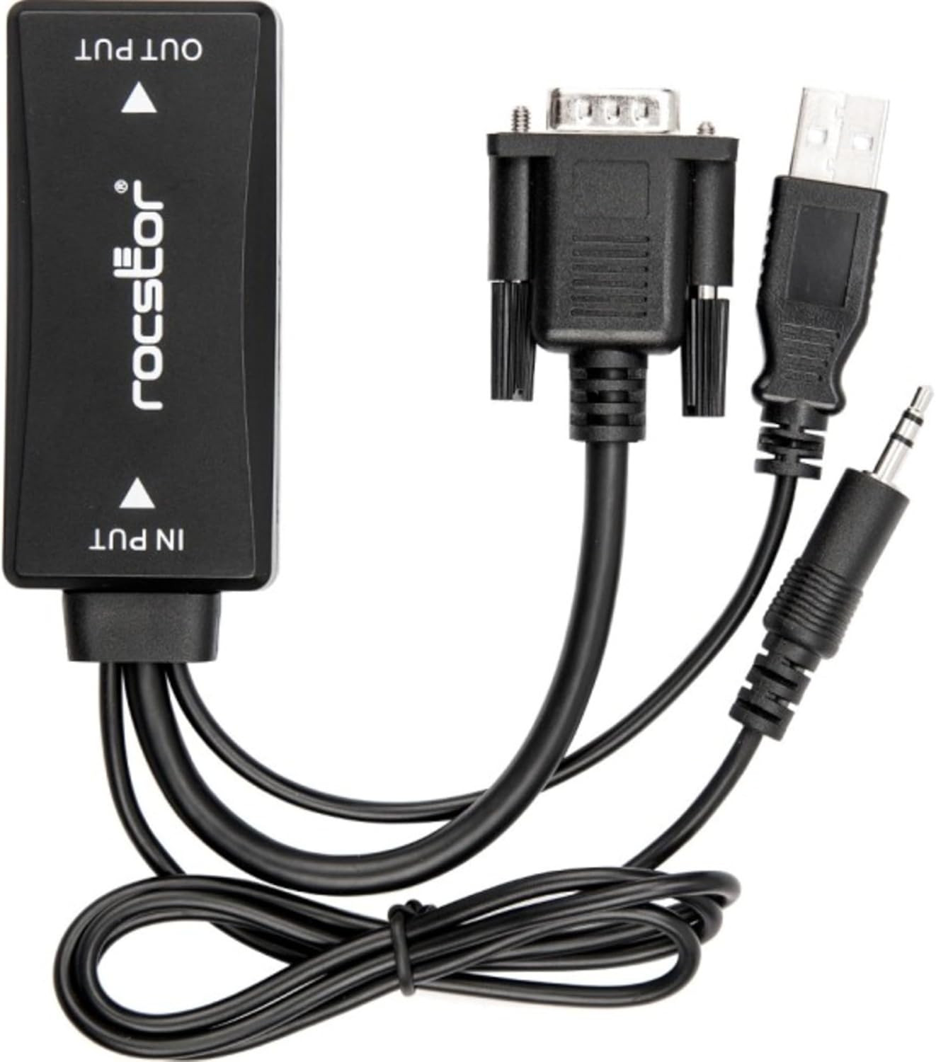 New Rocstor VGA To HDMI M/F ADAP W/USB Audio & PWR RCS-Y10A218-B1 US