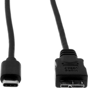 Rocstor Premium USB-C to Micro-B Cable 3ft (1m) - M/M - USB 3.0 - USB Type-C to Micro-USB Cable - USB for External Hard Drive, Tablet, Notebook - 3 ft - 1 Pack - 1 x Type C Male USB - 1 x Type B Male Micro USB - Nickel Plated - Shielding - Black CABL