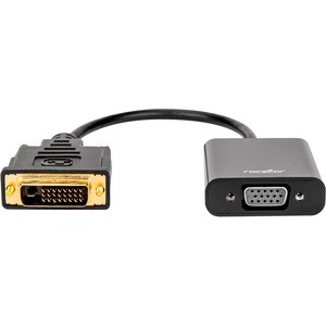 Rocstor Premium DVI-D to VGA Active Adapter - Resolutions up to 1920x1200 - DVI/VGA for Monitor, Projector, Video Device, Notebook, Desktop Computer, 6 Inch - 1 Pack - 1 x DVI-D - 1 x HD-15 Female VGA, - Black - DVI-D TO VGA CONVERTER ADAPTER 1920X12