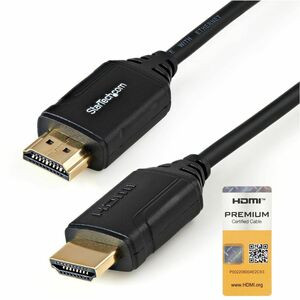 StarTech.com 1.6ft/50cm Premium Certified HDMI 2.0 Cable with Ethernet, High Speed Ultra HD 4K 60Hz HDMI Cable HDR10 UHD HDMI Monitor Cord - 1.6ft/50cm Premium Certified High Speed HDMI Cable with Ethernet; 4K 60Hz (up to 4096x2160p)/UHD/18Gbps bandw