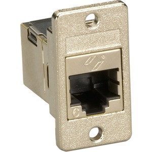 Black Box Panel Mount Cat6 Shielded Coupler Silver - 1 Pack - 1 x RJ-45 Network Female - Silver - TAA Compliant
