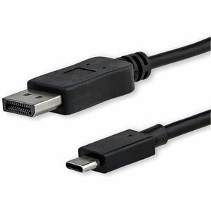 StarTech.com 3ft/1m USB C to DisplayPort 1.2 Cable 4K 60Hz - USB Type-C to DP Video Adapter Monitor Cable HBR2 - TB3 Compatible - Black - USB C to DisplayPort 1.2 Cable w/ 4K 60Hz/HBR2/5.1 Audio/HDCP 2.2/1.4 - Integrated video adapter minimizes signa