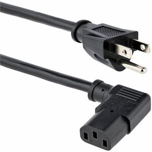 StarTech.com 3ft (1m )Computer Power Cord, NEMA 5-15P to Right Angle C13, 10A 125V, 18AWG, Replacement AC Power Cord, Monitor Power Cable - 3ft (0.9m) 18AWG flexible computer power cord w/ NEMA 5-15P and Right-Angle IEC 60320 C13 connectors; Rated fo