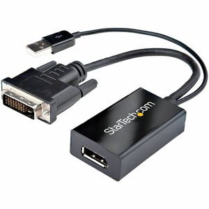 StarTech.com DVI to DisplayPort Adapter with USB Power - DVI-D to DP Video Adapter - DVI to DisplayPort Converter - 1920 x 1200 - Use this DVI to DisplayPort converter to connect your DVI computer to a DP monitor or projector - DVI-D to DP - DVI-D co