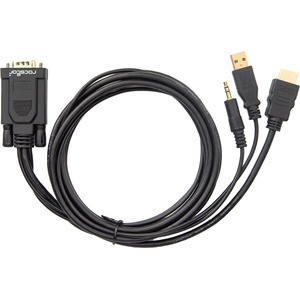 Rocstor Premium 6ft VGA to HDMI Converter Cable with Power and Audio Support M/M - Compatible with computers, pc, desktop, laptop, Ultrabook, notebook, Chromebook, Roku, PS3 & 4, Xbox One, Xbox 360, Wii U, Set Top Box, TV BOX, or other devices with H