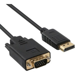 Axiom DisplayPort Male to VGA Male Adapter Cable 6ft - 6 ft DisplayPort/VGA A/V Cable for Monitor, Projector, Desktop Computer, Notebook, Audio/Video Device - First End: 1 x DisplayPort 1.1a Digital Audio/Video - Male - Second End: 1 x DB-15 - Male -