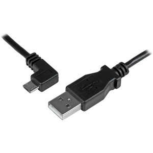 StarTech.com 0.5 m Left Angle Micro USB Cable - Charge and Sync Cable - USB to Micro USB - 24 AWG - Charge newer phones and tablets efficiently, with up to 2.4 amps of power - 0.5m Left Angle Micro USB Cable / USB to Micro USB / 50cm USB Charge Cable