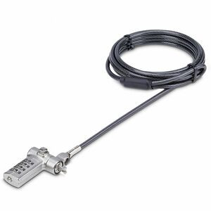 StarTech.com Universal Laptop Lock 6.6ft, Security Cable For Notebook Compatible w/Noble Wedge®/Nano/K-Slot; Keyless Combo. Locking Cable - Universal laptop lock compatible w/ Noble Wedge/K-Slot/Nano security slots; Adjustable lock tip - Cut-resistan