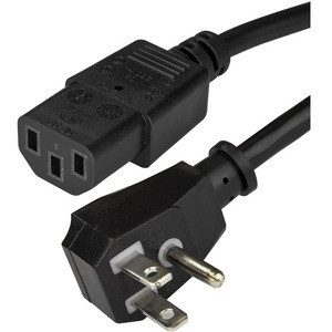 StarTech.com 6ft (1.8m) Computer Power Cord, Flat 5-15P to C13, 10A 125V, 18AWG, Black Replacement AC PC Power Cord, TV/Monitor Power Cable - 6ft (1.8m) 18AWG flexible computer power cord w/ Flat NEMA 5-15P and IEC 60320 C13 connectors; Rated for 125