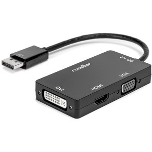 Rocstor Premium 3-in-1 DisplayPort to HDMI (4K), VGA, or DVI Converter Adapter - 1 Pack - 1 x DisplayPort 1.2 Digital Audio/Video - Male - 1 x HD-15 VGA - Female, 1 x DVI (Dual-Link) Digital Video - Female, 1 x HDMI Digital Audio/Video - Female - 384