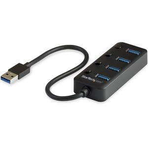 StarTech.com 4 Port USB 3.0 Hub - USB Type-A to 4x USB-A with Individual On/Off Port Switches - SuperSpeed 5Gbps USB 3.2 Gen 1 - Bus Power - 4 port USB 3.0 hub with individual port switches - 4x USB Type-A ports - SuperSpeed 5Gbps (USB 3.2/3.1 Gen 1)